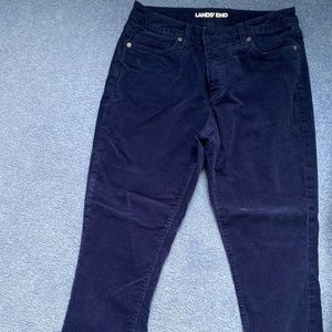 Land's End Women's Mid Rise Straight Leg Corduroy Pants - Short